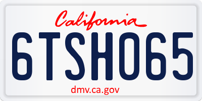CA license plate 6TSH065