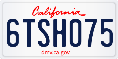 CA license plate 6TSH075