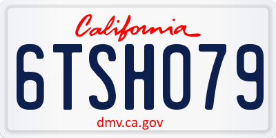 CA license plate 6TSH079