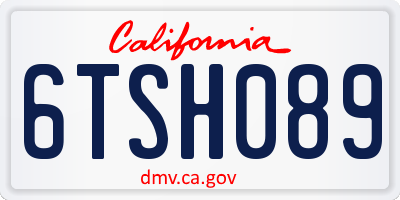 CA license plate 6TSH089
