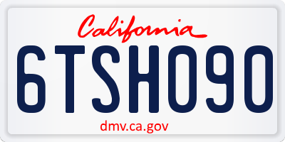 CA license plate 6TSH090