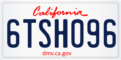 CA license plate 6TSH096