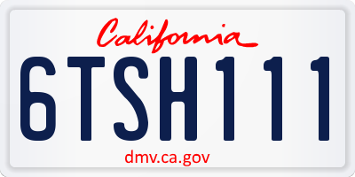 CA license plate 6TSH111