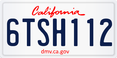 CA license plate 6TSH112