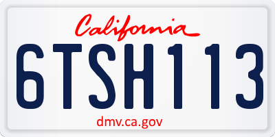 CA license plate 6TSH113