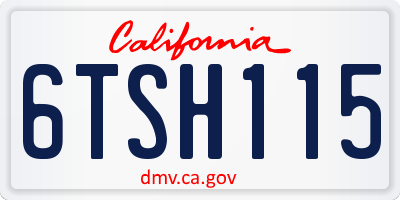 CA license plate 6TSH115