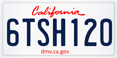 CA license plate 6TSH120