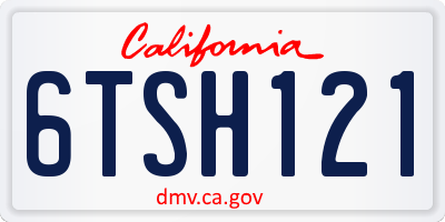 CA license plate 6TSH121