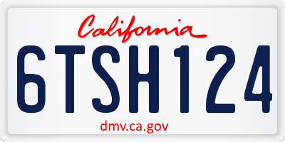 CA license plate 6TSH124