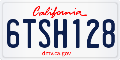 CA license plate 6TSH128