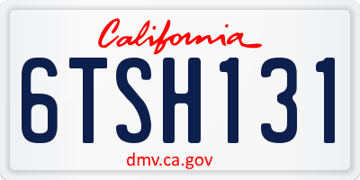 CA license plate 6TSH131