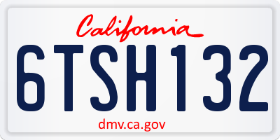 CA license plate 6TSH132