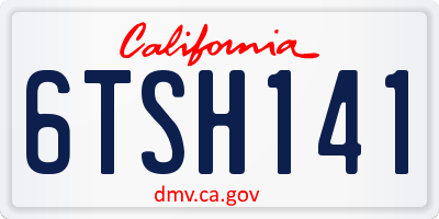 CA license plate 6TSH141