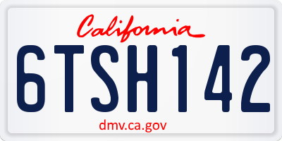 CA license plate 6TSH142