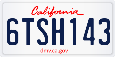CA license plate 6TSH143