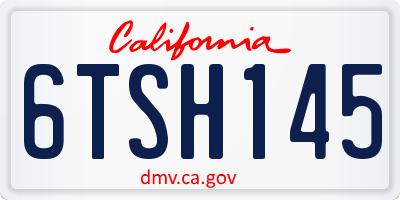 CA license plate 6TSH145
