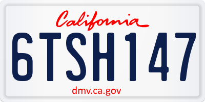 CA license plate 6TSH147