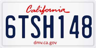 CA license plate 6TSH148