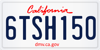 CA license plate 6TSH150