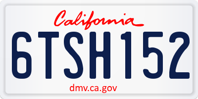 CA license plate 6TSH152