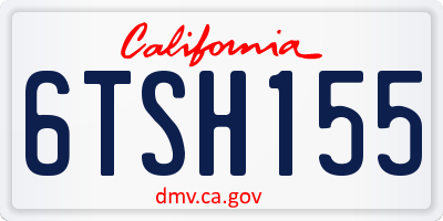 CA license plate 6TSH155