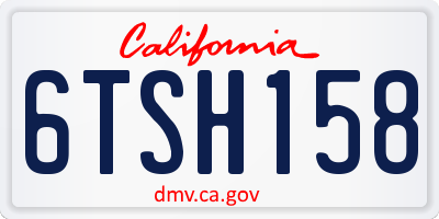 CA license plate 6TSH158