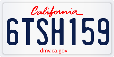 CA license plate 6TSH159
