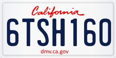 CA license plate 6TSH160