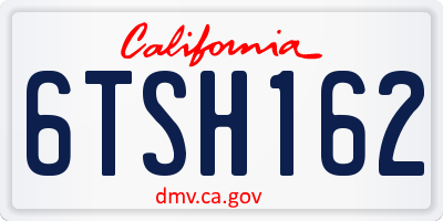 CA license plate 6TSH162