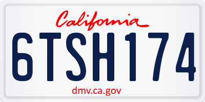 CA license plate 6TSH174