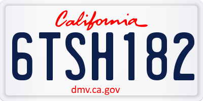 CA license plate 6TSH182