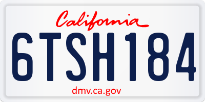 CA license plate 6TSH184