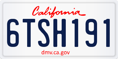 CA license plate 6TSH191