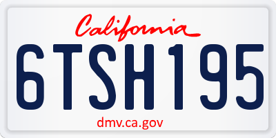 CA license plate 6TSH195