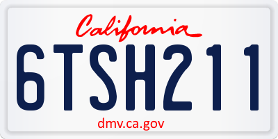 CA license plate 6TSH211