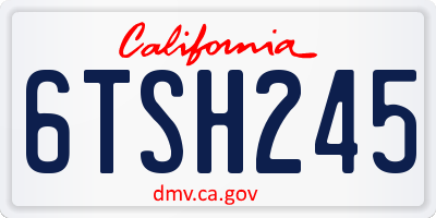 CA license plate 6TSH245