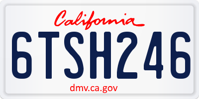 CA license plate 6TSH246