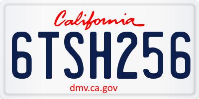 CA license plate 6TSH256