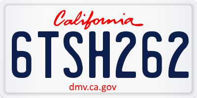 CA license plate 6TSH262