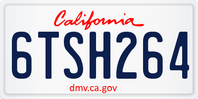 CA license plate 6TSH264