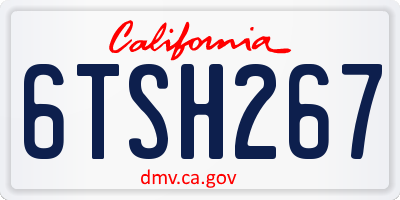 CA license plate 6TSH267
