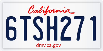 CA license plate 6TSH271