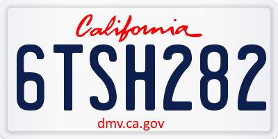 CA license plate 6TSH282