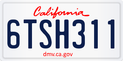 CA license plate 6TSH311