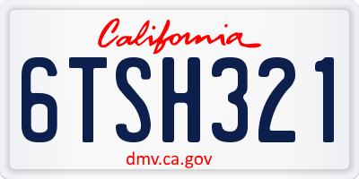 CA license plate 6TSH321