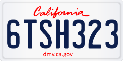 CA license plate 6TSH323