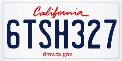 CA license plate 6TSH327