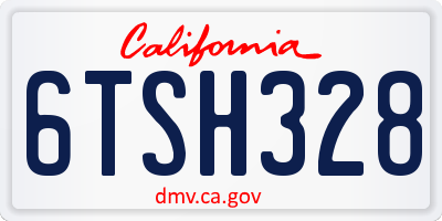 CA license plate 6TSH328