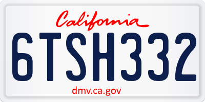 CA license plate 6TSH332