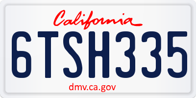 CA license plate 6TSH335